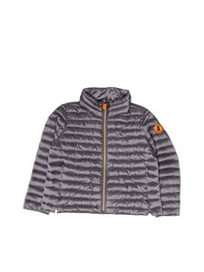 Save The Duck - Quilted padded jacket in laminated blue