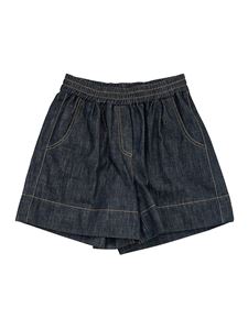 Brunello Cucinelli Kids - Monili detail denim shorts in blue